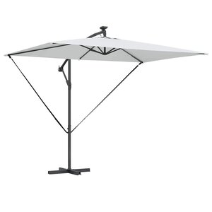 vidaXL Parasol banane à mât déporté Couleur sable 294 x 200 x 254 cm