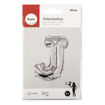 Ballon en aluminium lettre j argenté 40cm