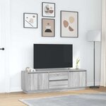 vidaXL Meuble TV avec lumières LED sonoma gris 160 5x41x50 cm
