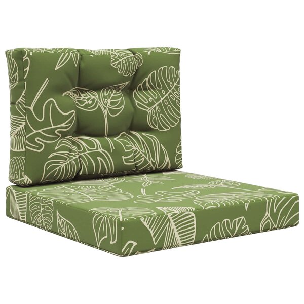 vidaXL Coussin de canapé d'extérieur 2 Pièces Modèle feuille Polyester