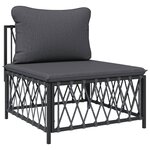 Salon de jardin meuble d'extérieur ensemble de mobilier avec coussins 3 pièces anthracite acier 02_0018289