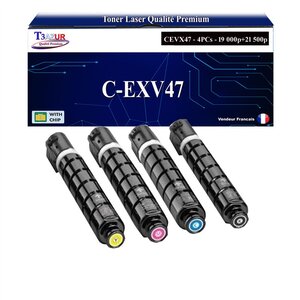 T3AZUR -4x Toners compatibles avec Canon IR Advance C351iF  C355i  C355iFC  C355P  CEXV47