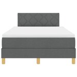 vidaXL Lit à ressorts indépendants avec matelas gris foncé 120x190 cm tissu