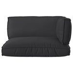 vidaXL Set de coussins de palette 3 Pièces Noir Tissu Oxford