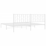 vidaXL Cadre de lit métal avec tête de lit blanc 200x200 cm