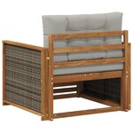 vidaXL Sofa de milieu extérieur Bois d'Acacia Massif Naturel