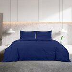 vidaXL Ensemble de housse de couette Bleu marine 135x200 cm Coton
