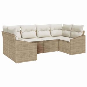 vidaXL Ensemble de canapé de jardin avec coussin 6 Pièces Beige et crème