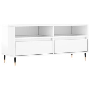 vidaXL Meuble TV blanc brillant 100x34 5x44 5 cm bois d'ingénierie