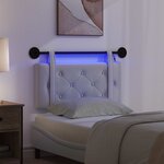vidaXL Tête de lit suspendue Avec lumière LED Blanc Simili cuir