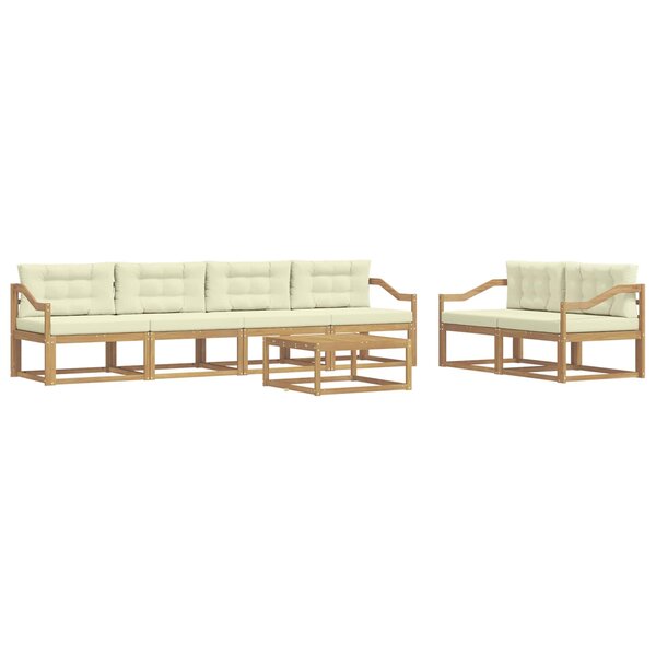 vidaXL Ensemble de canapés d'extérieur 6 pc Blanc et crème