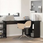 vidaXL Bureau en chêne noir Chêne noir Bois d'ingénierie Moyen