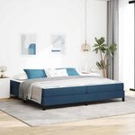 vidaXL Lit à ressorts Autre Bleu 200 x 200 cm tissu