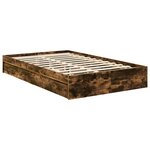 vidaXL Lit de Rangement Chêne fumé 120 x 200 cm Bois d'ingénierie
