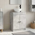 vidaXL Meuble de salle de bain avec évier Gris béton 54 x 35 x 83 cm