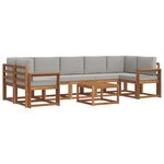 vidaXL Ensemble de canapés d'extérieur 8 Pièces Gris Naturel et Clair