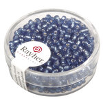 Perle rocaille garniture argentée Bleu clair Ø2 6mm 16 g