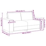 vidaXL Canapé Loveseat 180 cm avec coussin Cappuccino Faux cuir