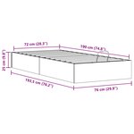 vidaXL Cadre de lit ottoman avec rangement Naturel 70 x 190 cm