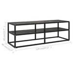 Vidaxl meuble tv noir avec verre marbre noir 120x40x40 cm