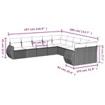 vidaXL Salon de jardin avec coussins 10 Pièces gris clair résine tressée