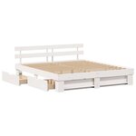 vidaXL Cadre de lit avec tiroir Blanc 200 x 200 cm Bois massif en pin