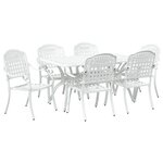 vidaXL Ensemble de salle à manger pour jardin 7 Pièces Blanc Aluminium