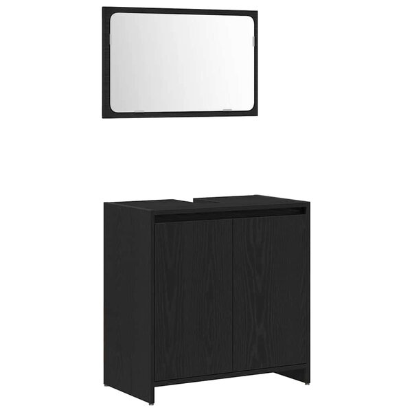 vidaXL Cabinet de salle de bain avec porte Chêne noir 60 x 33 x 61 cm