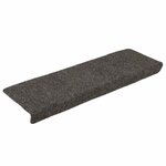 vidaXL Tapis d'escalier autocollants 15 pièces 65 x 21 x 4 cm Anthracite Bord rectangulaire