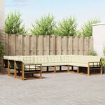 vidaXL Ensemble de canapés d'extérieur 9 Pièces Naturel et Crème