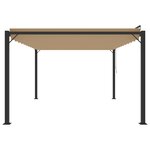 vidaXL Tonnelle avec toit à persienne 3x4 m Taupe Tissu et aluminium