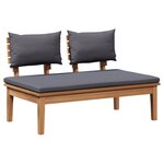 vidaXL Ensemble de banc de jardin 3 Pièces Marron et gris foncé et marron