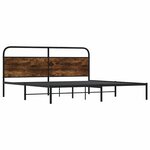 vidaXL Cadre de lit en métal sans matelas chêne fumé 193x203 cm