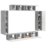 vidaXL Meuble TV 8 Pièces Gris Sonoma