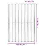 vidaXL Grille de barbecue 47 x 32 5 cm Acier inoxydable Argenté