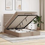 vidaXL Cadre de lit ottoman et matelas cappuccino 140x200cm similicuir