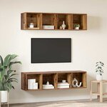 vidaXL Ensemble meuble TV 3 Pièces Bois Ancien Bois d'ingénierie
