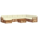 vidaXL Ensemble de canapés d'extérieur 9 Pièces Naturel et Crème