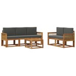 vidaXL Ensemble de canapés d'extérieur 6 pc Naturel et Anthracite