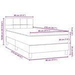 vidaXL Sommier à lattes de lit avec matelas noir 80x210 cm velours