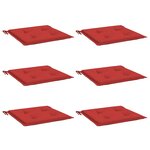 vidaXL Coussins de chaise jardin lot de 6 rouge 40x40x4cm tissu oxford