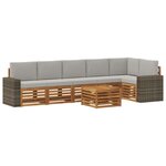vidaXL Ensemble de canapé d'angle 7 Pièces Naturel et gris clair