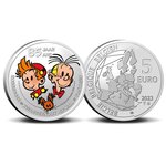 Pièce de monnaie 5 euro Belgique 2023 BU – Spirou et Fantasio (colorisée)