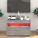 vidaXL Meuble TV avec lumières LED Sonoma gris 60x35x40 cm