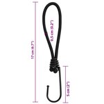 vidaXL Cordon élastique avec crochets 25 Pièces 17 cm