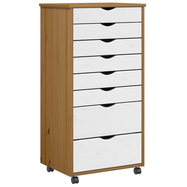 vidaXL Armoire roulante avec tiroirs MOSS bois de pin marron miel