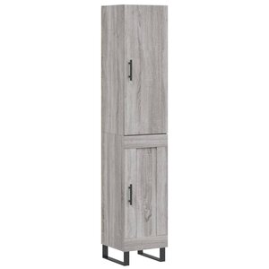 vidaXL Buffet haut Sonoma gris 34 5x34x180 cm Bois d'ingénierie
