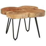 vidaXL Table basse 36 cm 4 troncs bois d'acacia massif