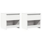 vidaXL Tables de chevet 2 Pièces Blanc 40x30x39 cm Bois d'ingénierie