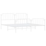 vidaXL Cadre de lit métal sans matelas et pied de lit blanc 193x203 cm